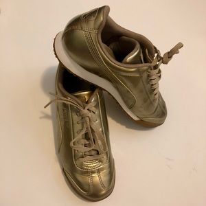 Gold metallic sneakers